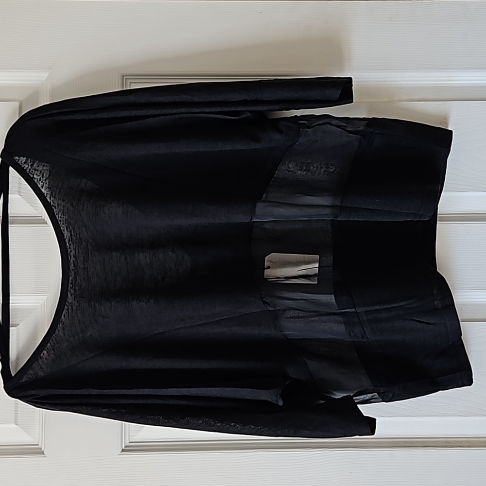 UNIQ Sheer Rayon Black, Back V, Top Size S/M NWT
